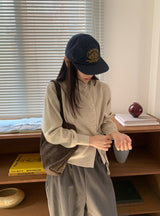 カンパポハイネックラップニットカーディガン