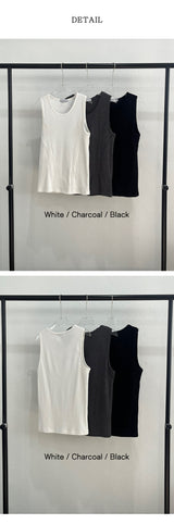 [MUSCLE FIT] Double cutting sleeveless(3color)
