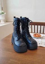 ジッパー ワーカー ブーツ(BLACK)