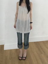 Roll-up capri denim pants (one color)