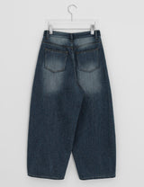 Hison Balloon Wide Brushed Denim Pants