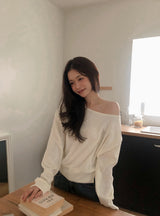 2WAYボタンスリットワンショルダーニット (3color)