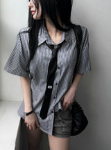 26SS★ [ MADE / Tie Set ] Silk Stripe Classic Shirt Short Sleeve Version
