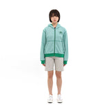 MULTI SKULL STRIPE HOOD ZIP UP (GREEN)