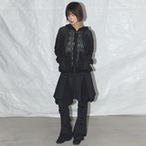 Plumpy Lace Line Hood Zip-Up (Black) F25QA965