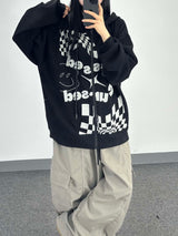 flag knitwear zip-up