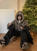 Kuro two way fur hoodie zip-up