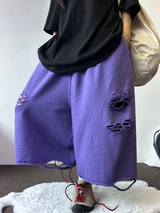 ビビフダメージオーバーバミューダ💜4COLOR