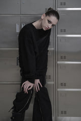 [MADE / unisex ] レザーロゴパッチスウェットシャツ