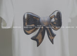 シルバーワンリボンキッチンクロップTシャツ