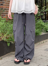 #Ritz Parachute Nylon String Cargo Pants (5color)