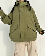 (UNISEX) ビッグフードクリンクルビッグポケットビッグフードフェルドジャンパー - 2 カラー