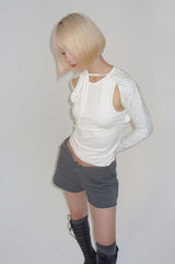 NECK STRAP TEE_DOT WHITE