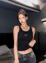 EVA BACK DETAIL CROP SLEEVELESS (2COLOR)