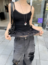 ホーリーアンダーフリルスリーブレスTシャツ
