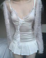 Taronz Long Lace Top (white)