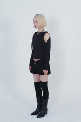 ネックストラップTシャツ_DOT WHITE