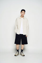 25SS 25SS ストライプセットアップルーズフィットシャツ アイボリー