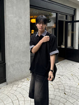 コスヘンリーカラーロールアップTシャツ