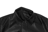 Etin Over Fit Collar Blouson Leather Jacket