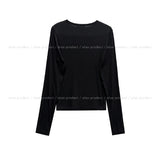 ステートクラックレタリングボタン長袖Tシャツ