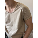 [MUSCLE FIT] U neck muscle half-shirts(8color)