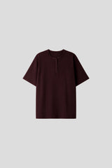 LMN Felt Muscle Touch Henley Neck Short Sleeve Tee (4 colors)