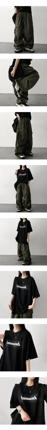 ANNE Wrinkle String Wide Pants