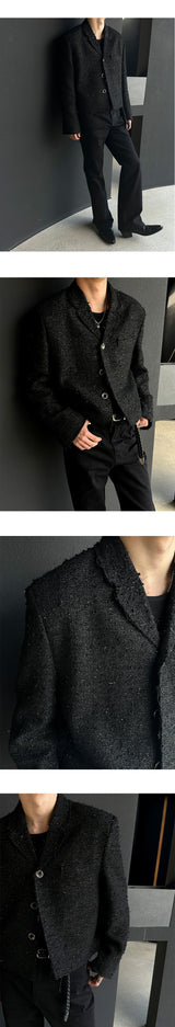 [PREMIUM] Crush glitter tweed jacket(2color)