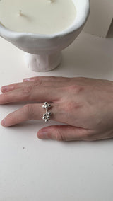 Minimi silver balls ring(open ring)