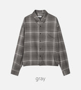 No.1392 warm check crop SHIRT (3color)
