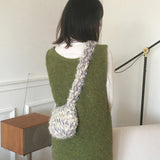 Pkong Bokashi Knitted Fur Mini Shoulder Cross Bag