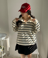 Bintz Stripe Collar Knitw
