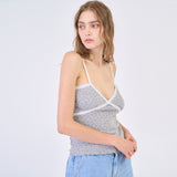 フラワーレースノースリーブ Melange Gray