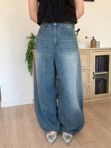 STUD BALLOON WIDE JEANS