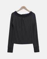 Kure Off-Shoulder Lace Long Sleeve T-Shirt