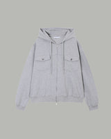 Dust Pocket Hooded Zip-Up (Gray)