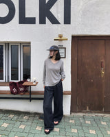 [ORIGINAL] Rainy V-Neck Sheer Long-Sleeve Tee
