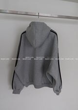 Breeze napping track Oversized-fit hooded zip-up