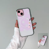 [MADE] [+MagSafe] BERRY DOT PHONE CASE PINK (glass silver bumper)