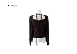 [Muffler set] Renu Cardigan Shirring Button Sleeveless Set