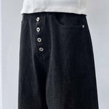 Button-Fly Structured Wide Shorts