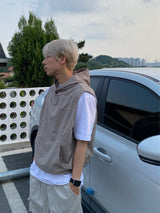 Snap Hooded Nylon Vest 3C