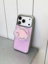 Dotwing Magsafe Silver Glass Bumper Case(Pink)