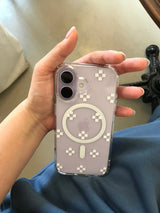 white cross magsafe jelly hard phone case