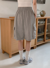 MT Bermuda Cargo Wide Sweat Shorts (3color)