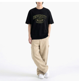 オーバーフィットクルーネックユニバーシティカーモ半袖Tシャツ ブラックカーキ