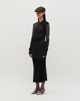Layered Long Sleeve Dress _ BLACK