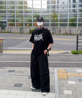 イリューネスレタリングオーバーサイズスプリットショートスリーブTシャツ