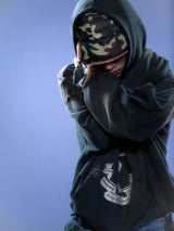 TOTEM PRINT VINTAGE WASHED DARK GREEN HOODIE